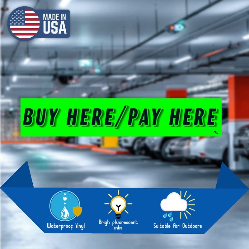 Versa-Tags Chartreuse Green Vinyl Slogan Stickers - 12-Pack for Car Dealer Windshield Advertising, Perfect for Used/New Car Truck RV Lots Slogan-Buy-Here-Pay-Here-Stickers - Image 3